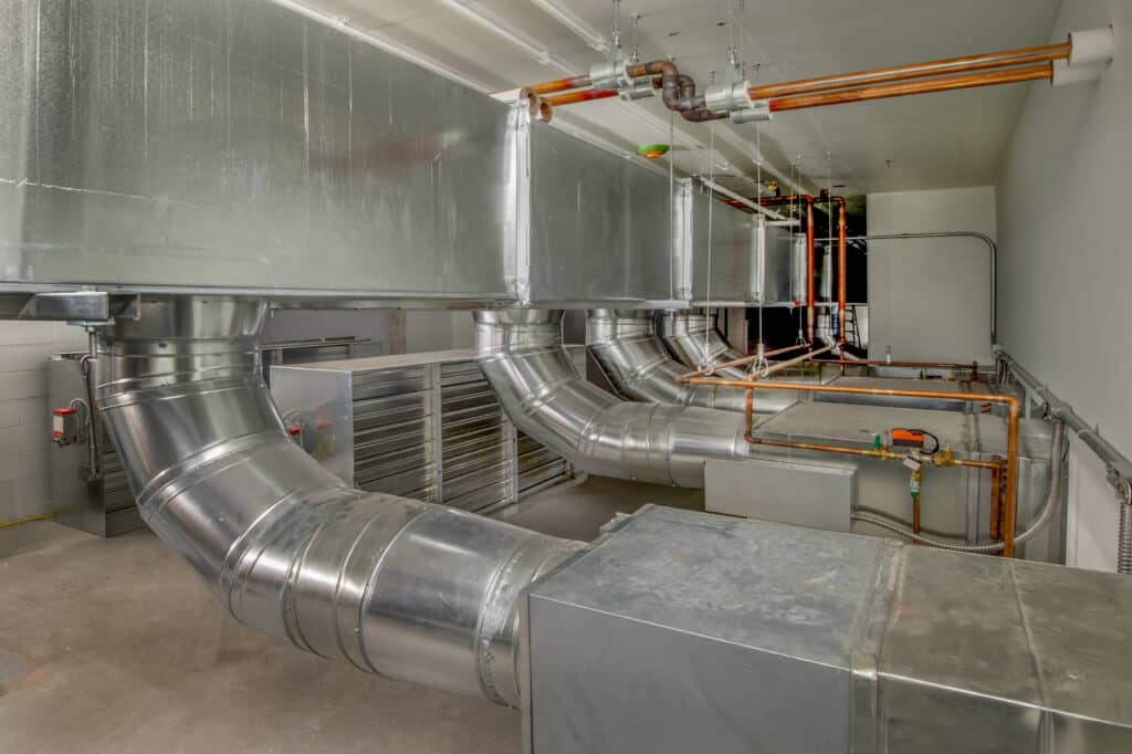 Large HVAC Installation With Smart Ventilation Systems.